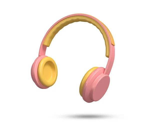 Kopfhörer Kopfhörer Symbol Audio Headset Mit Rosa Akzenten Drahtloser Kopfhörer — Stockfoto