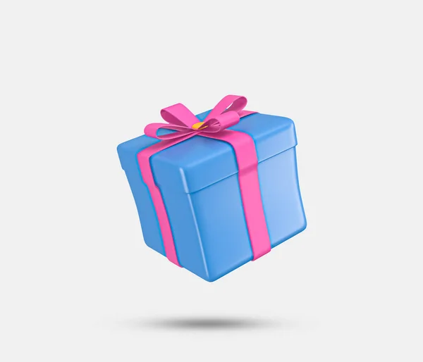 Gift Box Icon Closed Red Color Gift Box Flying Modern — Stockfoto