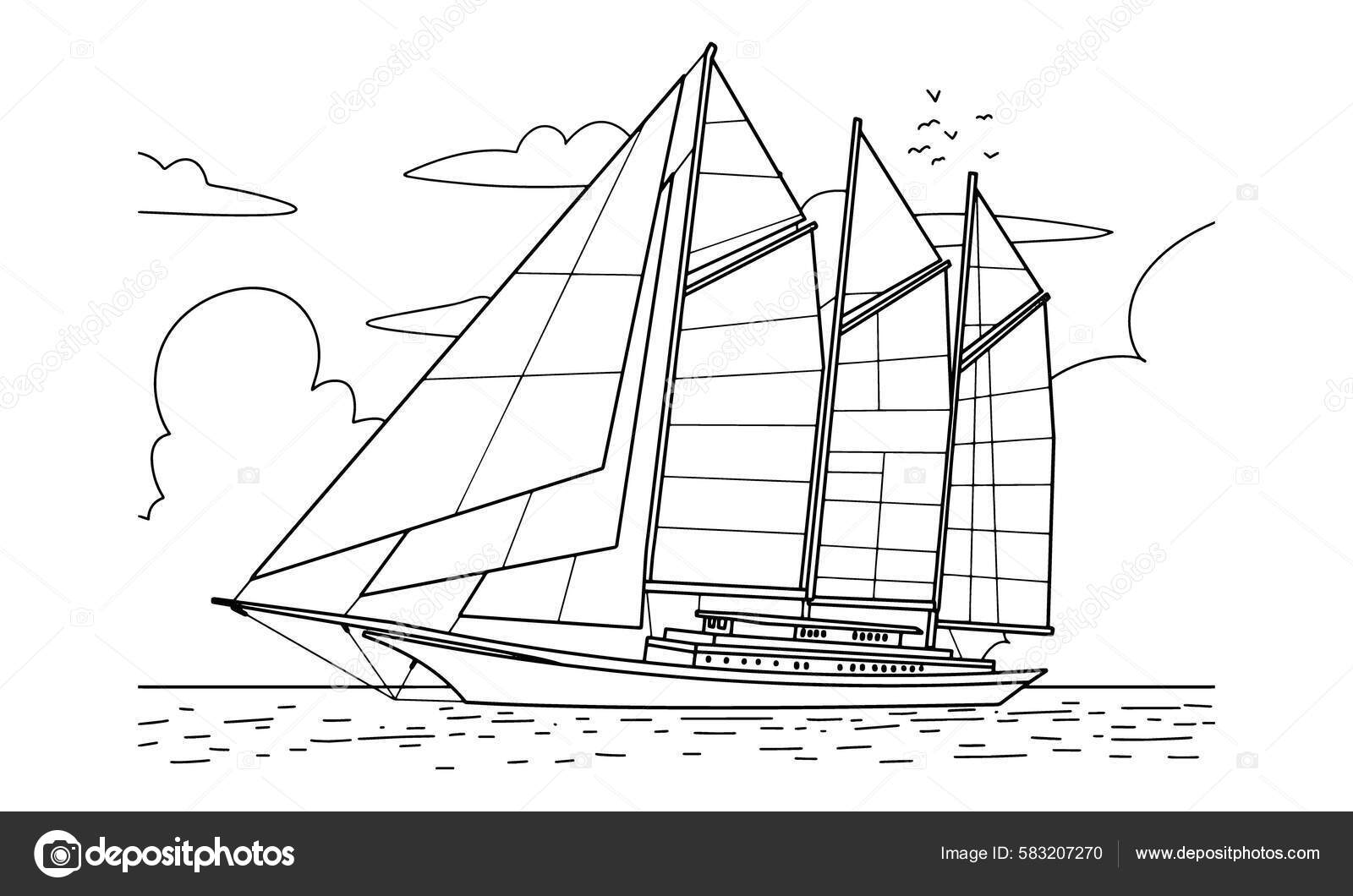 Speed Boat sketch line art illustration 9275560 Vector Art at Vecteezy