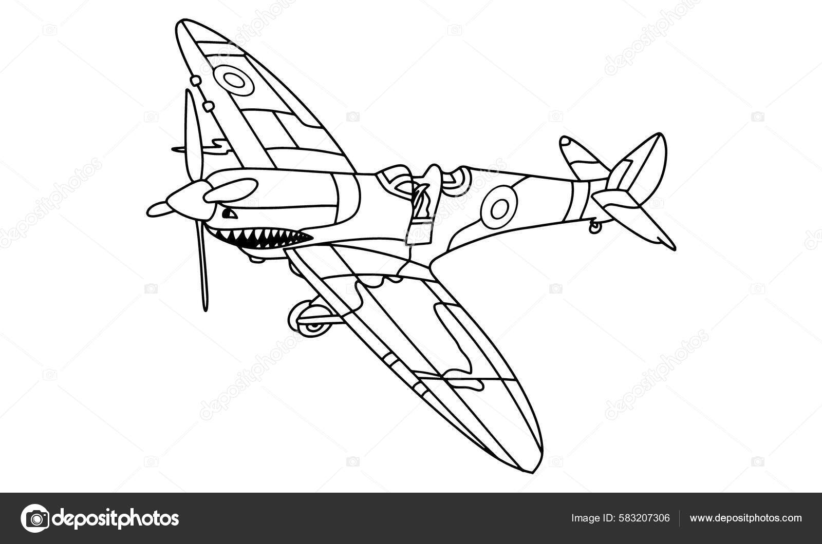Airplane Drawing Line Art Vector Illustration Coloring Book Cartoon  Aeroplane Stock Vector Image by ©Ahmedrazu #583207306