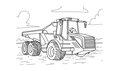 İnşaat Aracı taslak çizimi resim çizimi