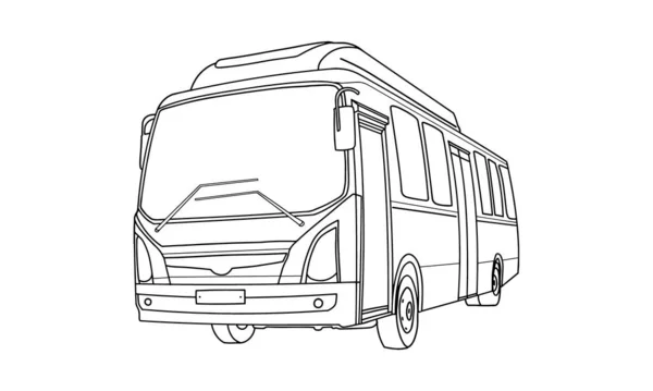 Bus Illustration Hand Drawing — Vettoriale Stock