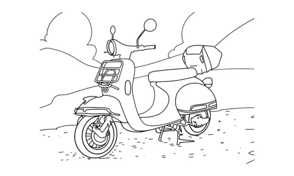 Винтажные Спортивные Мотоциклы Иллюстрация Руке Рисование Старый Автомобиль Классический Винтажный — стоковый вектор