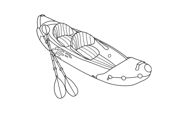 Speed Boat Sketch Line Art Illustration — Vetor de Stock