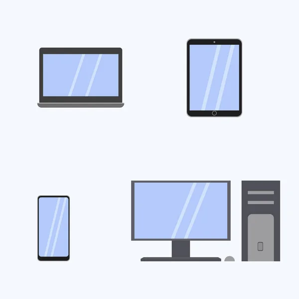 Pakket Elektronische Apparaten Laptop Computer Tablet Smartphone — Stockvector