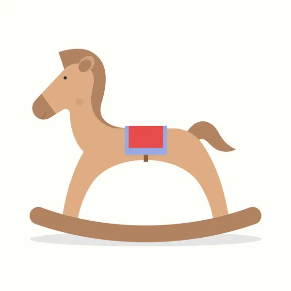 Векторная Иллюстрация Скачущей Лошади Детской Игрушки Плоский Стиль Дизайна Белый — стоковый вектор