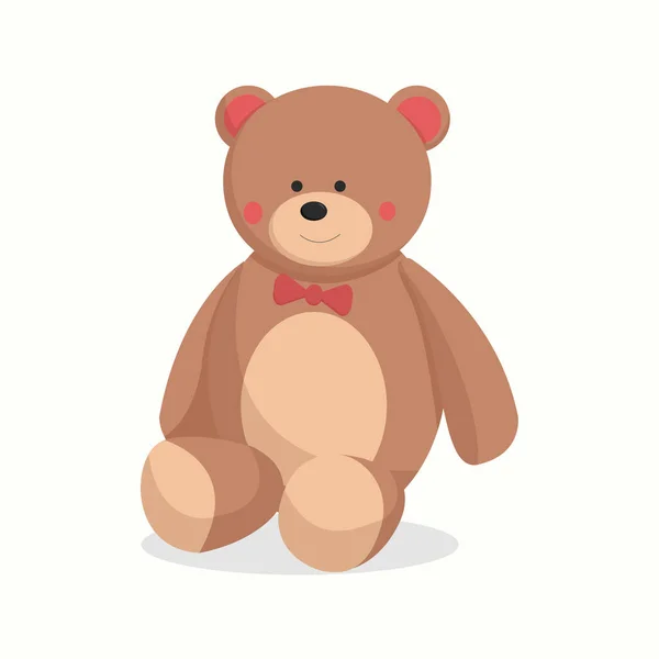 Teddybär Vektorillustration Kinderspielzeug Flaches Design Weißer Hintergrund — Stockvektor