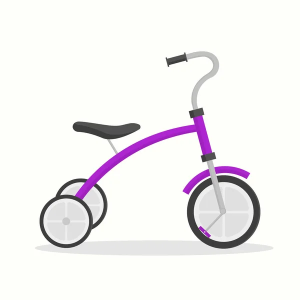 Trehjuling Vektor Illustration Barns Leksak Platt Design Stil Vit Bakgrund — Stock vektor