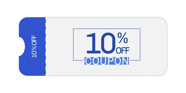 Hors Coupon Vecteur Dix Pour Cent Coupon Réduction Couleurs Bleu — Image vectorielle