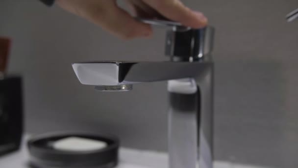 Cleaning hands in bathroom faucet. Sanitary prevention antivirus. — Vídeo de Stock