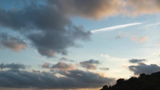 Dramatic Sunset sky range beautiful landscape golden time vibrant cloudy sky — Stok video