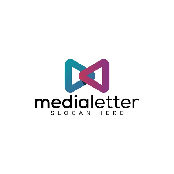 M harfleri vektör logosu tasarımı