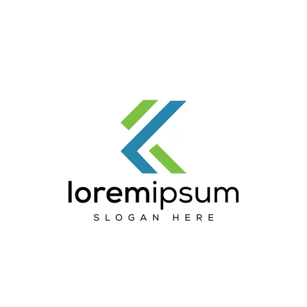 K harfi logo tasarım şablonu elementleri