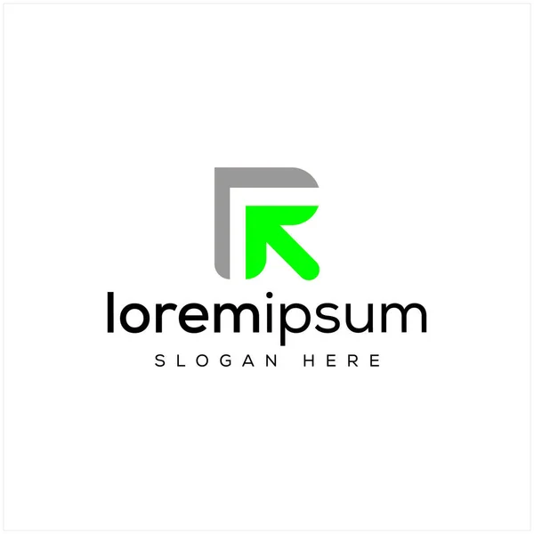 R ya da RR Büyük Harf Harfi İlk Logo Tasarımı Şablon Vektör İllüstrasyonu
