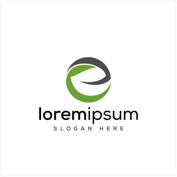 E harfi logo tasarımı vektör çizimi.