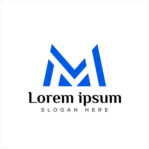 M harfi simgesi tasarım logo ögesi şablonu