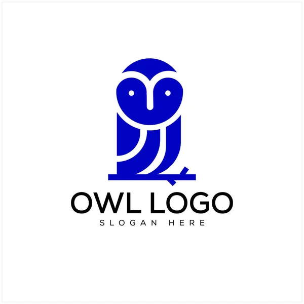 Logotipo Coruja Simples Elegante — Vetor de Stock