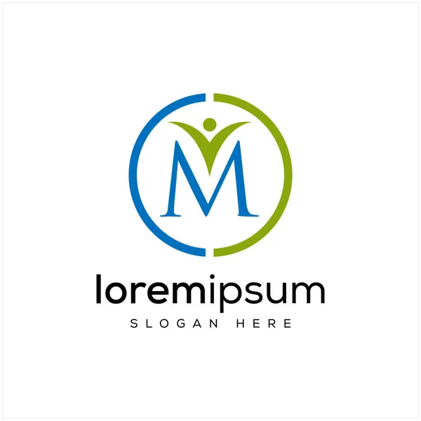 M harfi simgesi tasarım logo ögesi şablonu