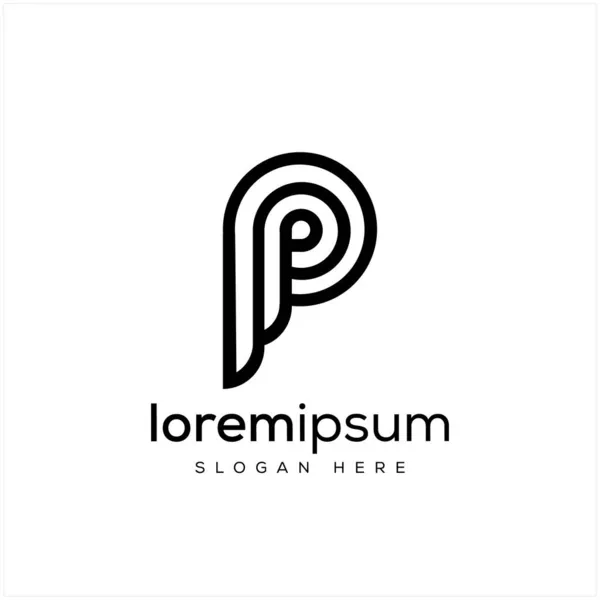 P Logosu. Soyut P Tasarım Vektörü