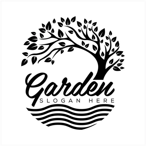 Green Garden Vector Logo Vorlage — Stockvektor