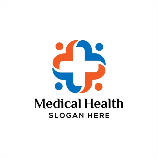 Tıbbi ve Sağlık Çapraz Logo Vektörü Şablonu