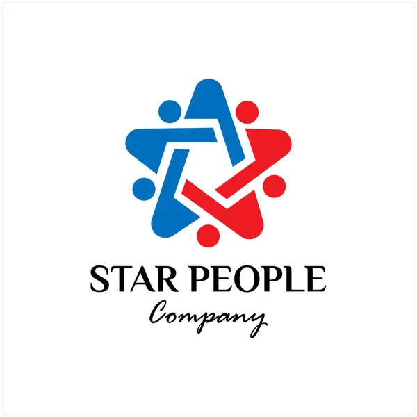 Einfaches Und Elegantes Star People Vektor Logo Design — Stockvektor