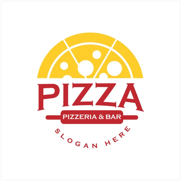 Ateşli pizza logosu. Kafe ve restoran işletmeleri için baharatlı sıcak ikon.