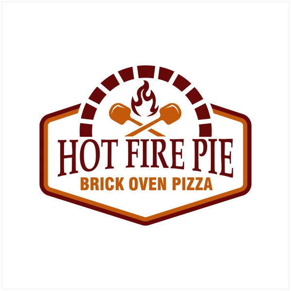 Pizza Logosu, Yaratıcı Odun Fırını ve Wood Kavram Logosu Tasarım Şablonu 'nu ateşledi