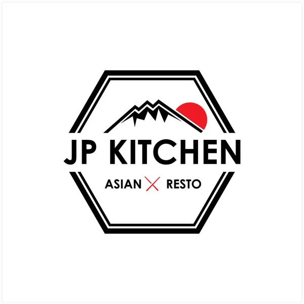 Japon Mutfağı restoranı logosu. Büyük kırmızı ateş alevi.