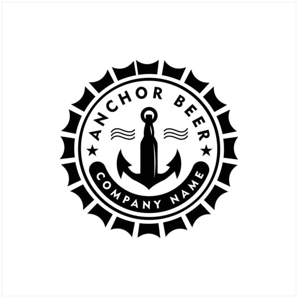 Çapa, çapa logosu, vektör logosu olan deniz retro amblemleri.