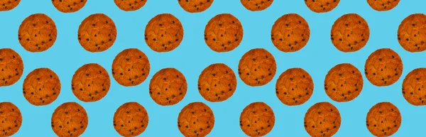 Biscoitos Caseiros Doces Com Chips Chocolate Isolados Fundo Levitação Doces — Fotografia de Stock