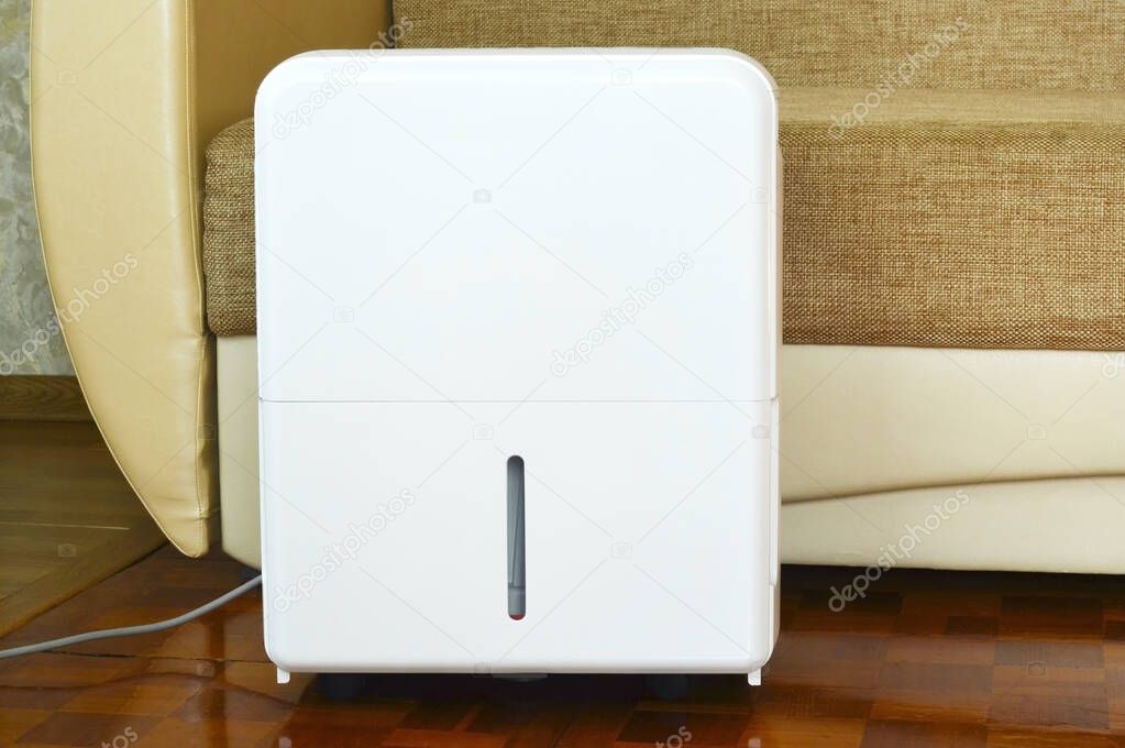 Modern technology house dehumidifier, control of temperature and indoor climate.