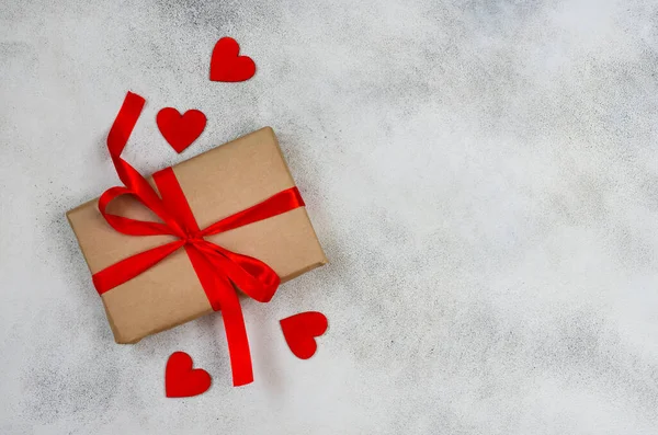 Fond Saint Valentin Avec Espace Copie Pour Texte Boîte Cadeau — Photo