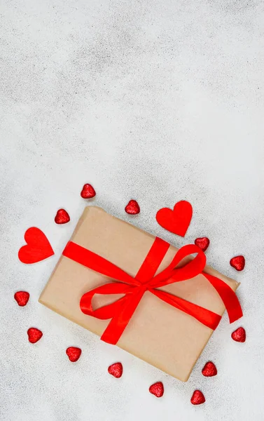 Carte Vœux Pour Saint Valentin Close Boîte Cadeau Festive Avec — Photo