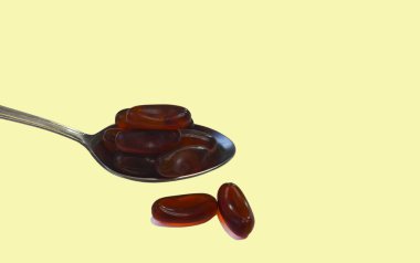 kuru soya lesithin kapsülleri, alternatif ilaçlar, izole tıbbi ürünler..