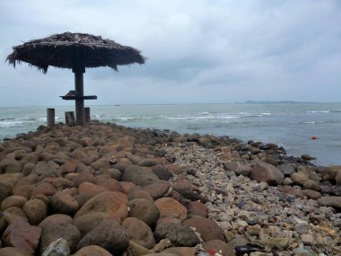 Anyer, Endonezya 'da tropik bir plaj.