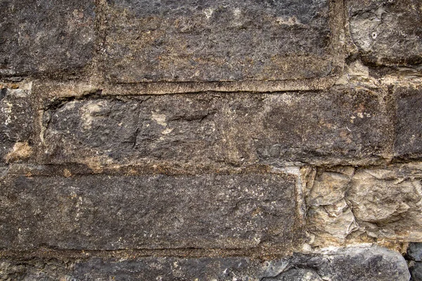 Graubraune Steinmauer Einer Alten Burg Perfekter Hintergrund — Stockfoto