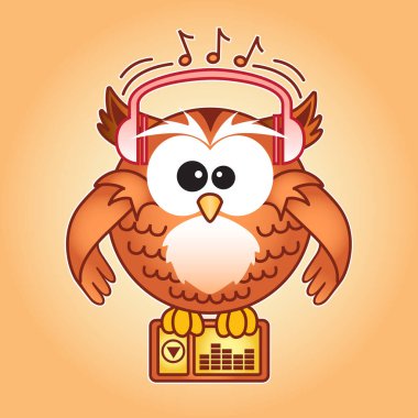 Bir oyuncuyla kulaklıklı baykuş.