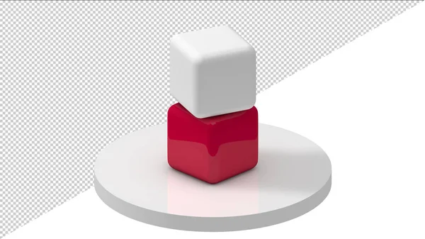 Polish Flag Form Cubes — Stock Vector