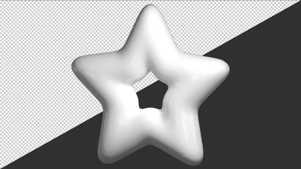3Dホワイトスターアイコン 3Dレンダリング図 — ストックベクタ