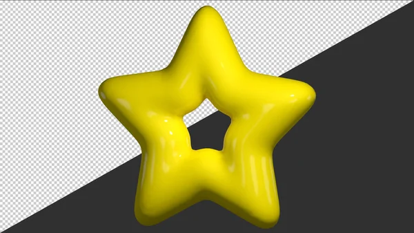 Žlutá Hvězda Ikona Vykreslení Ilustrace — Stockový vektor
