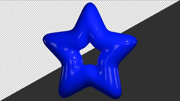 Icono Estrella Azul Ilustración Renderizado — Archivo Imágenes Vectoriales