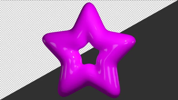 3D粉色星星图标 3D渲染说明 — 图库矢量图片