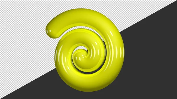 Icono Espiral Amarillo Ilustración Renderizado — Archivo Imágenes Vectoriales
