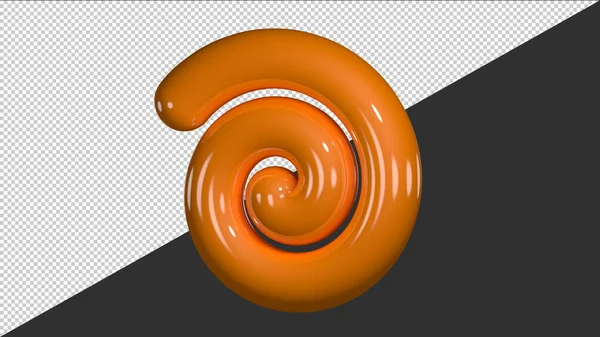 Icona Spirale Arancione Illustrazione Rendering — Vettoriale Stock