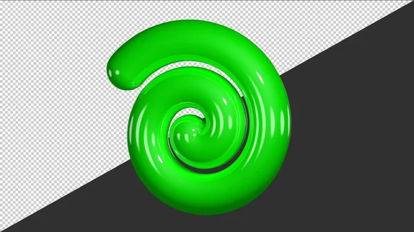 3D绿色螺旋形图标 3D渲染说明 — 图库矢量图片
