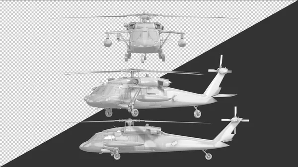 Render White Helicopter — Stock Vector