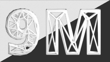 9M takipçili 3D Banner. Abone olduğunuz için teşekkürler. Beyaz mesaj. 3d oluşturma ızgara metni.