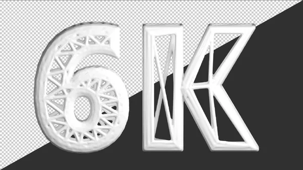 3D横幅与6K追随者 谢谢你的订阅 白文本 3D渲染网格文本 — 图库矢量图片