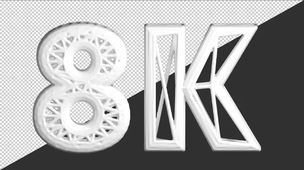 8Kのフォロワーと3Dバナー 購読ありがとうございました 白い文字だ 3Dレンダリンググリッドテキスト — ストックベクタ